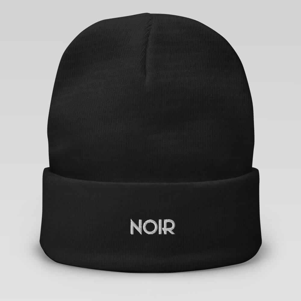 aequel film noir noir beanie logo black front