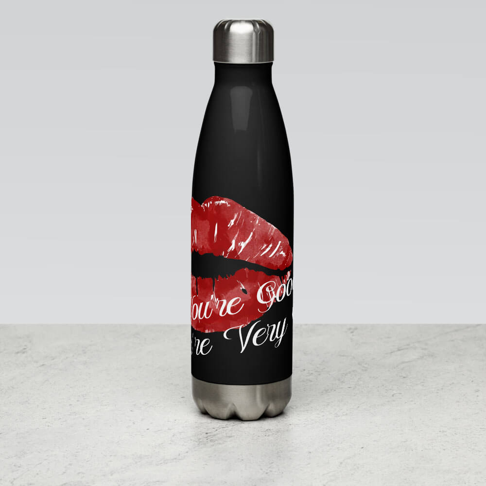 aequel film noir water bottle lips text sandra redlaff black front