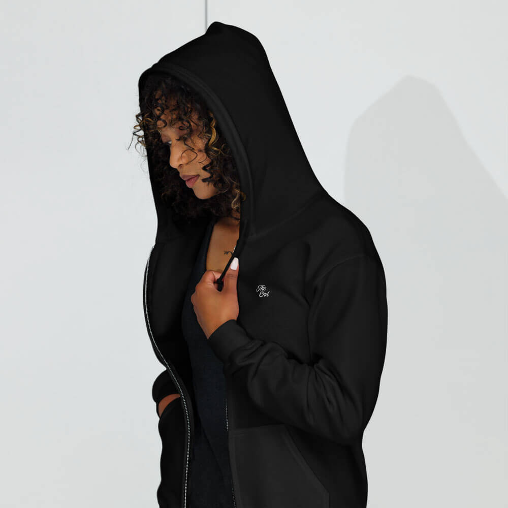 aequel film noir the end hoodie black front woman