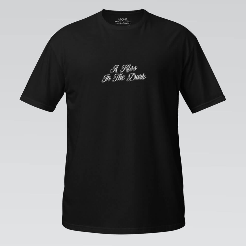 aequel film nour a kiss in the dark t-shirt by sandra redlaff black front