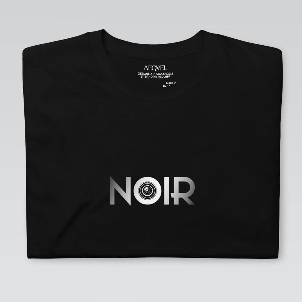 aequel film noir noir t-shirt black front folded